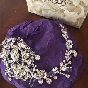 Swarovski crystal custom wedding head piece